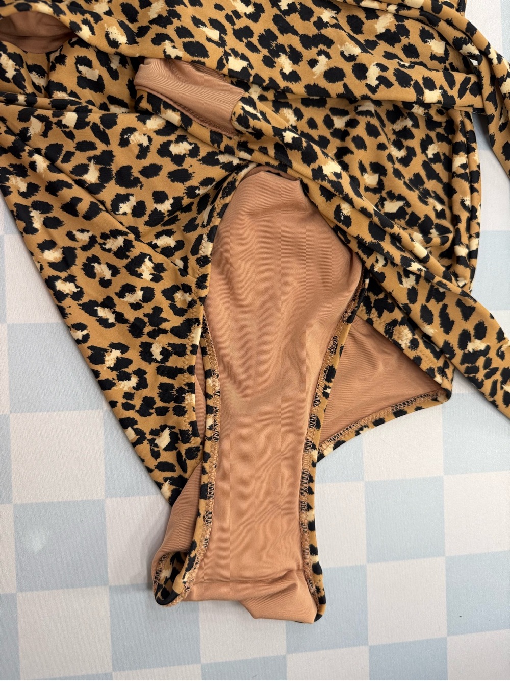 Aerie-Leopard Wrap Piece Full Coverage One Piece Swimsuit - Picture 4 of 6